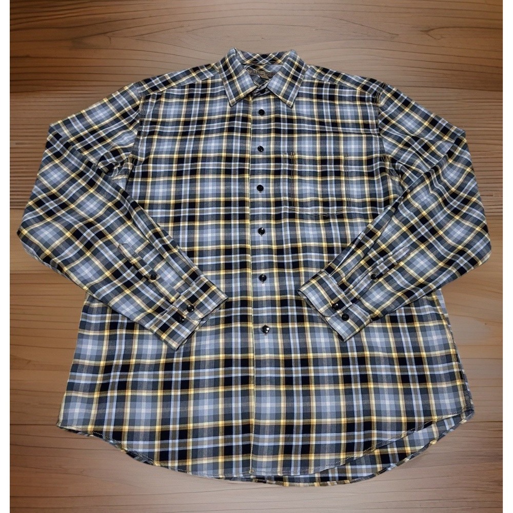Blue By Pronto Mens Blue Plaid Size Large Button Down Shirt 100%‎ Cotton Soft